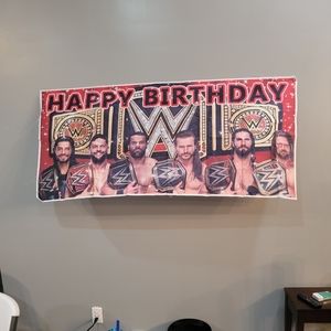 WWE BANNER  BIRTHDAY BANNER NEW NO TAGS GM4